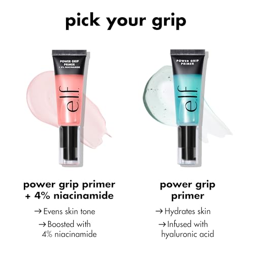 e.l.f. Power Grip Primer with 4% Niacinamide - Hydrating, Gel-Based Makeup Gripper, Vegan & Cruelty-Free, 0.8 Fl Oz